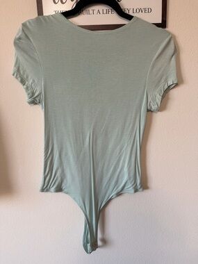 Double Zero Light Sage Green Short Sleeve Bodysuit